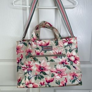 Cath Kidston Pink Floral Tote w Shoulder Strap & handle - large